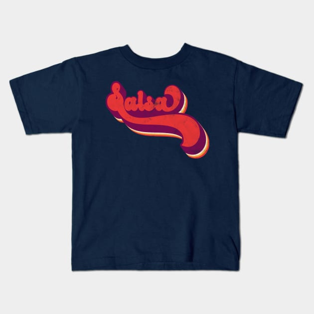 SALSA for Salsa Music Fans and Latin Music Lovers Kids T-Shirt by RCDBerlin